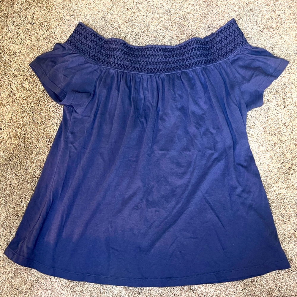 Old Navy Off-The-Shoulder Blue Blouse